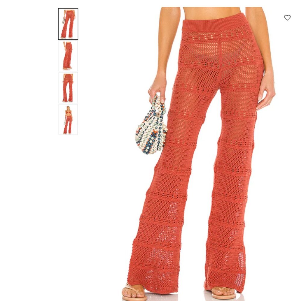 Tularosa  Hayden Crochet Pant Size Small Color: Blood Orange
